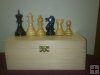 Boxwood and Stained Black Combat Staunton Wooden Chess Set 101 mm